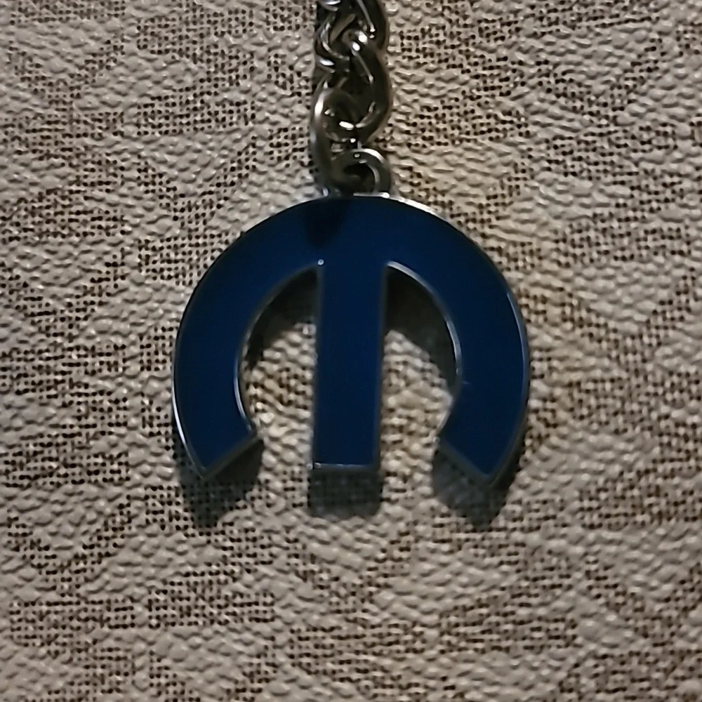 Mopar Blue Logo Keychain, Automotive Fan Accessory